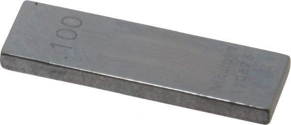 Mitutoyo - 0.1" Rectangular Steel Gage Block - Accuracy Grade AS-1, Includes Certificate of Inspection - Benchmark Tooling