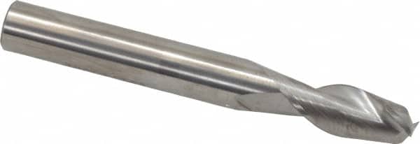 SGS - 5/16", 13/16" LOC, 5/16" Shank Diam, 2-1/2" OAL, 2 Flute, Solid Carbide Square End Mill - Single End, Uncoated, Spiral Flute, 35° Helix, Centercutting, Right Hand Cut, Right Hand Flute, Series 47 - Benchmark Tooling