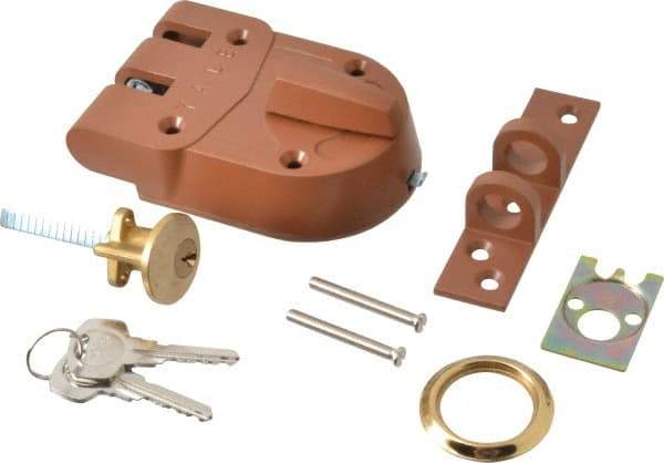 Yale - 1-1/8 to 2-1/4" Door Thickness, Brass Lacquer Finish, Jimmy Proof Rim Deadbolt - Rim Cylinder - Benchmark Tooling