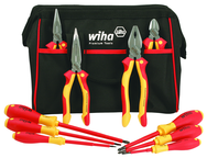 10 Piece - Insulated Pliers; Cutters; Slotted & Phillips Screwdrivers in Tool Box - Benchmark Tooling