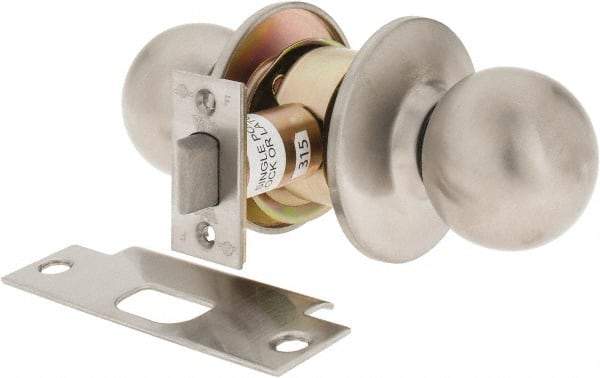 Yale - 1-3/8" Door Thickness, Stainless Steel Passage Knob Lockset - 2-3/4" Back Set, 2 Cylinder - Benchmark Tooling