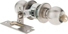 Yale - 1-3/8" Door Thickness, Stainless Steel Storeroom Knob Lockset - 2-3/4" Back Set, 2 Cylinder - Benchmark Tooling