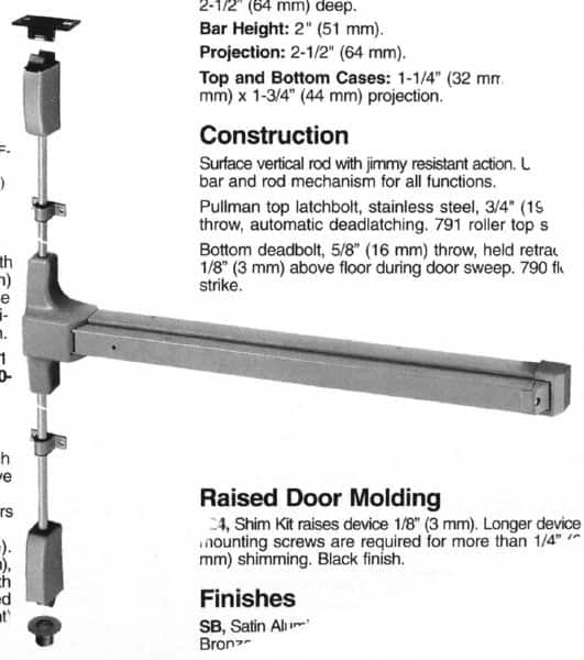 Yale - Flatbars Hand: RHR Rating: Panic Rated - Benchmark Tooling