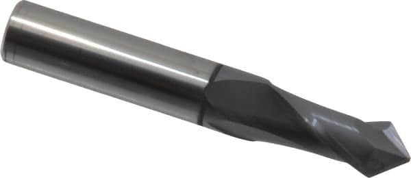 Melin Tool - 7/16" Diam, 1" LOC, 2 Flute, 90° Point Angle, Solid Carbide Drill Mill - AlTiN Finish, 2-3/4" OAL, 7/16" Shank Diam - Benchmark Tooling