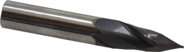 Melin Tool - 7/16" Diam, 1" LOC, 2 Flute, 60° Point Angle, Solid Carbide Drill Mill - AlTiN Finish, 2-3/4" OAL, 7/16" Shank Diam - Benchmark Tooling