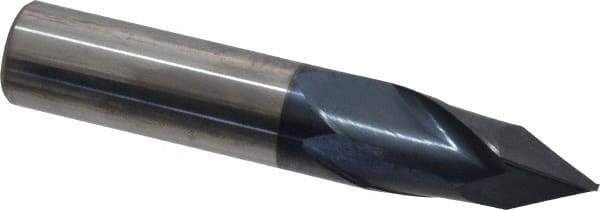 Melin Tool - 5/8" Diam, 1-1/4" LOC, 2 Flute, 60° Point Angle, Solid Carbide Drill Mill - AlTiN Finish, 3-1/2" OAL, 5/8" Shank Diam - Benchmark Tooling