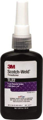 3M - 50 mL Bottle, Purple, Low Strength Liquid Threadlocker - Series TL22, 24 hr Full Cure Time, Hand Tool Removal - Benchmark Tooling