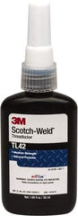 3M - 50 mL Bottle, Blue, Medium Strength Liquid Threadlocker - Series TL42, 24 hr Full Cure Time, Hand Tool Removal - Benchmark Tooling