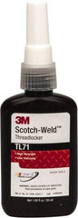 3M - 50 mL Bottle, Red, High Strength Liquid Threadlocker - Series TL71, 24 hr Full Cure Time, Hand Tool, Heat Removal - Benchmark Tooling