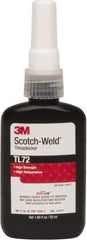 3M - 50 mL Bottle, Red, High Strength Liquid Threadlocker - Series TL72, 24 hr Full Cure Time, Hand Tool, Heat Removal - Benchmark Tooling