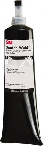 3M - 250 mL Bottle White Pipe Sealant - 400°F Max Working Temp, For Seal Hydraulic & Pneumatic Pipes & Fittings - Benchmark Tooling