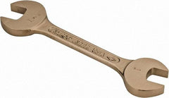 Ampco - 1" x 1-1/8" Nonsparking Open End Wrench - 10-1/4" OAL, Double End, Plain Finish, 15° Head Angle - Benchmark Tooling