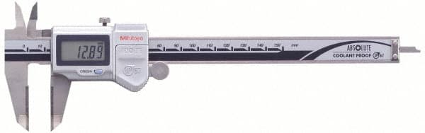 Mitutoyo - 0 to 150mm Range, 0.01mm Resolution, IP67 Electronic Caliper - Stainless Steel with 40mm Stainless Steel Jaws, 0.05mm Accuracy, SPC Output - Benchmark Tooling