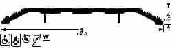 Pemko - 36" Long x 5" Wide x 1/2" High, Saddle Threshold - Gray PemKote Skid Resistant Surface - Benchmark Tooling