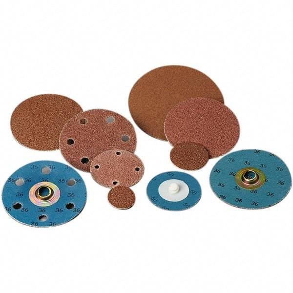 Standard Abrasives - 1" Disc Diam, 100 Grit, Aluminum Oxide Quick Change Disc - Type S Attaching System, Coated, Light Brown, Fine Grade, 40,000 RPM - Benchmark Tooling