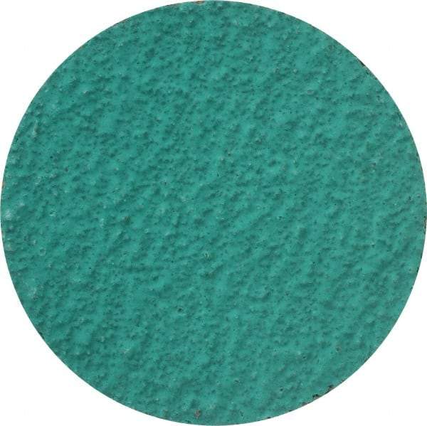 Standard Abrasives - 3" Disc Diam, 36 Grit, Zirconia Alumina Quick Change Disc - Type R Attaching System, Coated, Green, Very Coarse Grade, 18,000 RPM - Benchmark Tooling