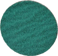 Standard Abrasives - 1-1/2" Disc Diam, 80 Grit, Zirconia Alumina Quick Change Disc - Type S Attaching System, Coated, Green, Medium Grade, 30,000 RPM - Benchmark Tooling