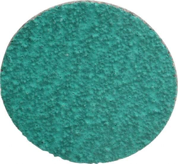 Standard Abrasives - 2" Disc Diam, 50 Grit, Zirconia Alumina Quick Change Disc - Type S Attaching System, Coated, Green, Coarse Grade, 20,000 RPM - Benchmark Tooling