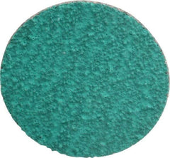 Standard Abrasives - 2" Disc Diam, 50 Grit, Zirconia Alumina Quick Change Disc - Type S Attaching System, Coated, Green, Coarse Grade, 20,000 RPM - Benchmark Tooling