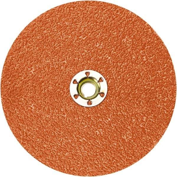 Standard Abrasives - 3" Disc Diam, 36 Grit, Ceramic Quick Change Disc - Type R Attaching System, Coated, Red, Very Coarse Grade - Benchmark Tooling