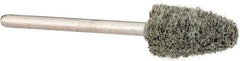 Standard Abrasives - 3/8" Head Diam x 3/4" Thickness, B52, Pointed End, Aluminum Oxide Mounted Point - Light Gray, Fine Grade, 45,300 RPM - Benchmark Tooling