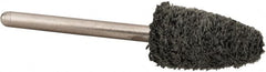 Standard Abrasives - 3/8" Head Diam x 3/4" Thickness, B52, Pointed End, Aluminum Oxide Mounted Point - Black, Fine Grade, 45,300 RPM - Benchmark Tooling