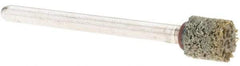 Standard Abrasives - 1/4" Head Diam x 1/4" Thickness, W160, Cylinder End, Aluminum Oxide Mounted Point - Blue, Medium Grade, 81,300 RPM - Benchmark Tooling