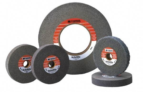 Standard Abrasives - 12" Diam, 5" Face Width, 5" Center Hole, Medium Grade, Aluminum Oxide Deburring Wheel - Convolute, Density 5 Grade, 3,000 RPM - Benchmark Tooling