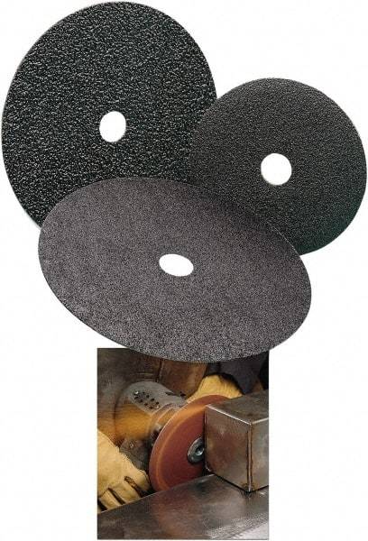 Standard Abrasives - 5" Diam 7/8" Hole 60 Grit Fiber Disc - Medium Grade, Zirconia Alumina, 18,000 Max RPM - Benchmark Tooling