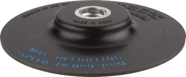 Standard Abrasives - 4-1/2" Diam Quick-Change Disc Backing Pad - 5/8" Shank Diam, Medium Density, 18,000 RPM - Benchmark Tooling