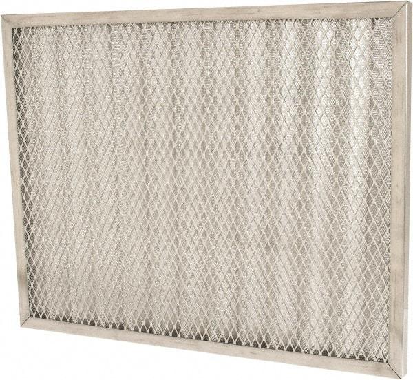 Made in USA - 16" Noml Height x 20" Noml Width x 1" Noml Depth, 71% Capture Efficiency, Permanent Air Filter - MERV 7, Aluminum Cloth & Mesh, Integrated Aluminum Frame, 300 Max FPM, 640 CFM, For Any Unit - Benchmark Tooling