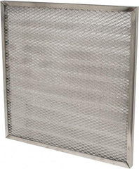 Made in USA - 20" Noml Height x 20" Noml Width x 1" Noml Depth, 71% Capture Efficiency, Permanent Air Filter - MERV 7, Aluminum Cloth & Mesh, Integrated Aluminum Frame, 300 Max FPM, 800 CFM, For Any Unit - Benchmark Tooling