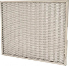 Made in USA - 20" Noml Height x 25" Noml Width x 1" Noml Depth, 71% Capture Efficiency, Permanent Air Filter - MERV 7, Aluminum Cloth & Mesh, Integrated Aluminum Frame, 300 Max FPM, 800 CFM, For Any Unit - Benchmark Tooling