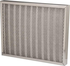 Made in USA - 16" Noml Height x 20" Noml Width x 2" Noml Depth, 76% Capture Efficiency, Permanent Air Filter - MERV 7, Aluminum Cloth & Mesh, Integrated Aluminum Frame, 300 Max FPM, 1,000 CFM, For Any Unit - Benchmark Tooling