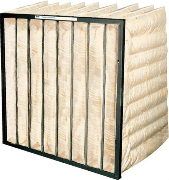 PrecisionAire - 24" Noml Height x 12" Noml Width x 30" Noml Depth, Polyester & Micro-Glass Bag Air Filter - MERV 10, 45 to 55% Capture Efficiency, Steel Frame, 1,000 CFM, 180°F Max, Use with Universal Holding Frames - Benchmark Tooling