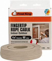 Frost King - 90' Long, Rope Caulk Weatherstripping - Gray - Benchmark Tooling