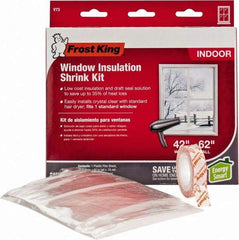 Frost King - 62" Long x 42" Wide, Indoor Shrink Film and Tape Window Kit Weatherstripping - Clear Plastic - Benchmark Tooling