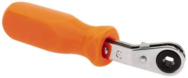 Lang - 1/4" 6 Point Reversible Ratcheting Offset Box Wrench - 5-1/2" OAL, Steel - Benchmark Tooling