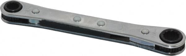Lang - 1/4" x 5/16" 12 Point Ratcheting Box Wrench - Double End, 4-1/2" OAL, Steel - Benchmark Tooling