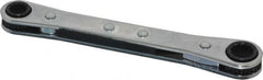 Lang - 1/4" x 5/16" 12 Point Ratcheting Box Wrench - Double End, 4-1/2" OAL, Steel - Benchmark Tooling