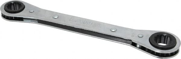 Lang - 9/16" x 5/8" 12 Point Ratcheting Box Wrench - Double End, 8-1/8" OAL, Steel - Benchmark Tooling