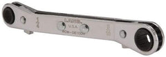 Lang - 1/4" x 5/16" 12 Point Reversible Ratcheting Offset Box Wrench - Double End, 4-1/4" OAL, Steel, 25° Offset - Benchmark Tooling