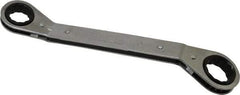 Lang - 3/4" x 7/8" 12 Point Reversible Ratcheting Offset Box Wrench - Double End, 9-1/8" OAL, Steel, 25° Offset - Benchmark Tooling