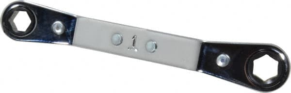 Lang - 7mm x 8mm 12 Point Reversible Ratcheting Offset Box Wrench - 4-1/4" OAL, Steel, 25° Offset - Benchmark Tooling