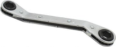 Lang - 9mm x 10mm 12 Point Reversible Ratcheting Offset Box Wrench - 5-7/16" OAL, Steel, 25° Offset - Benchmark Tooling