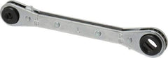 Lang - 1/4" & 3/16" Sq x 3/8" & 5/16" Sq 6 Point 4 in 1 Reversible Ratcheting Box Wrench - Double End, Steel - Benchmark Tooling