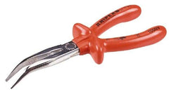 Knipex - 8" Long, 2-11/16" Jaw Length, Long Reach Bent Nose Plier - Side Cutter - Benchmark Tooling