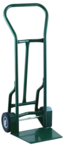 Shovel Nose Freight, Dock and Warehouse 900 lb Capacity Hand Truck - 1-1/4" Tubular steel frame robotically welded - 1/4" High strength tapered steel base plate -- 8" Solid Rubber wheels - Benchmark Tooling
