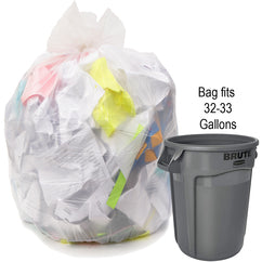 33 gal, .90 mil, Natural, 33″ × 39″ - Case of 150, Revolution Bag Hercules Recycled Low Density Can liners - Benchmark Tooling