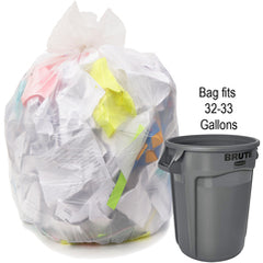 33 gal, .90 mil, Natural, 33″ × 39″ - Case of 150, Revolution Bag Hercules Recycled Low Density Can liners - Benchmark Tooling